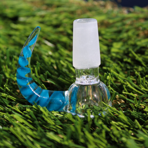 Blue Swirl 6 hole Fritted 14mm Bowl Piece